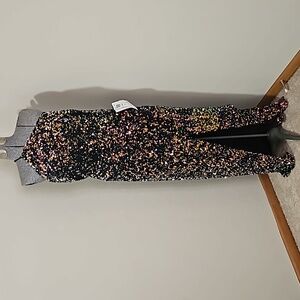 B. Darlin sequin halter gown